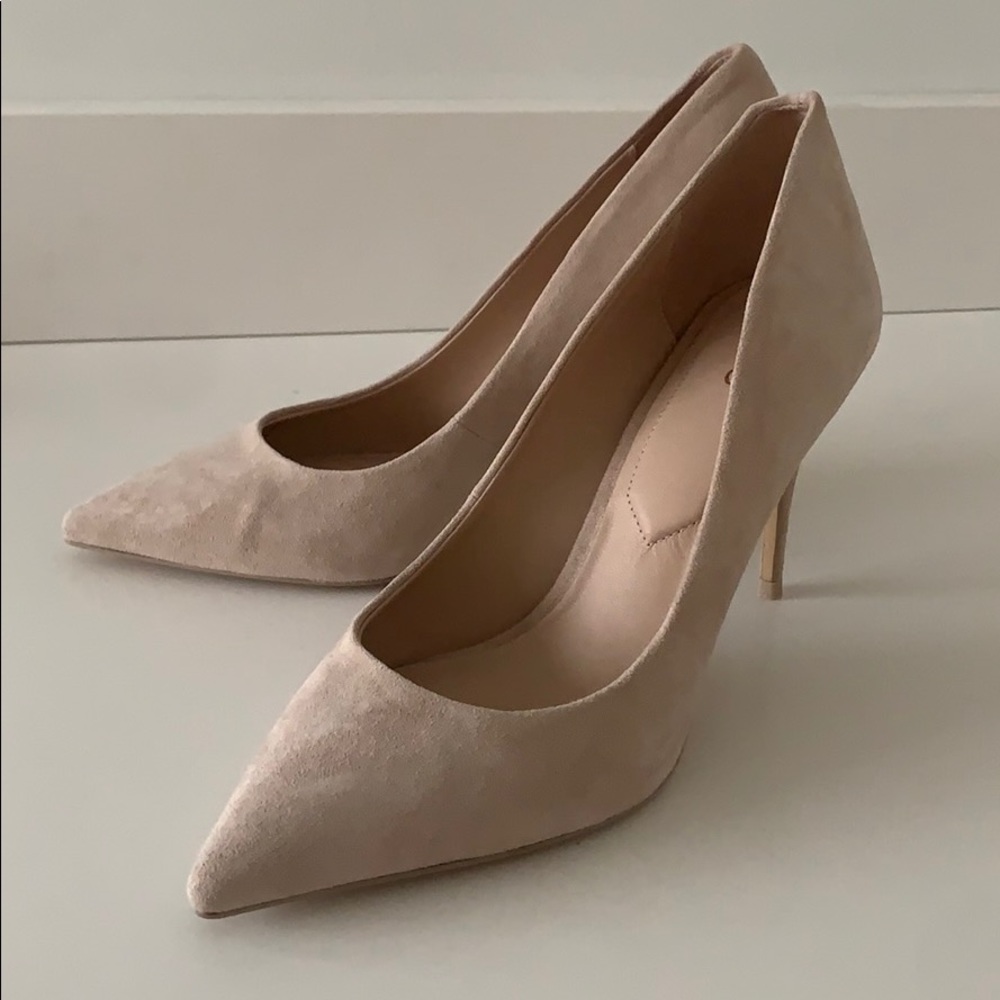 Aldo faux suede nude high heels